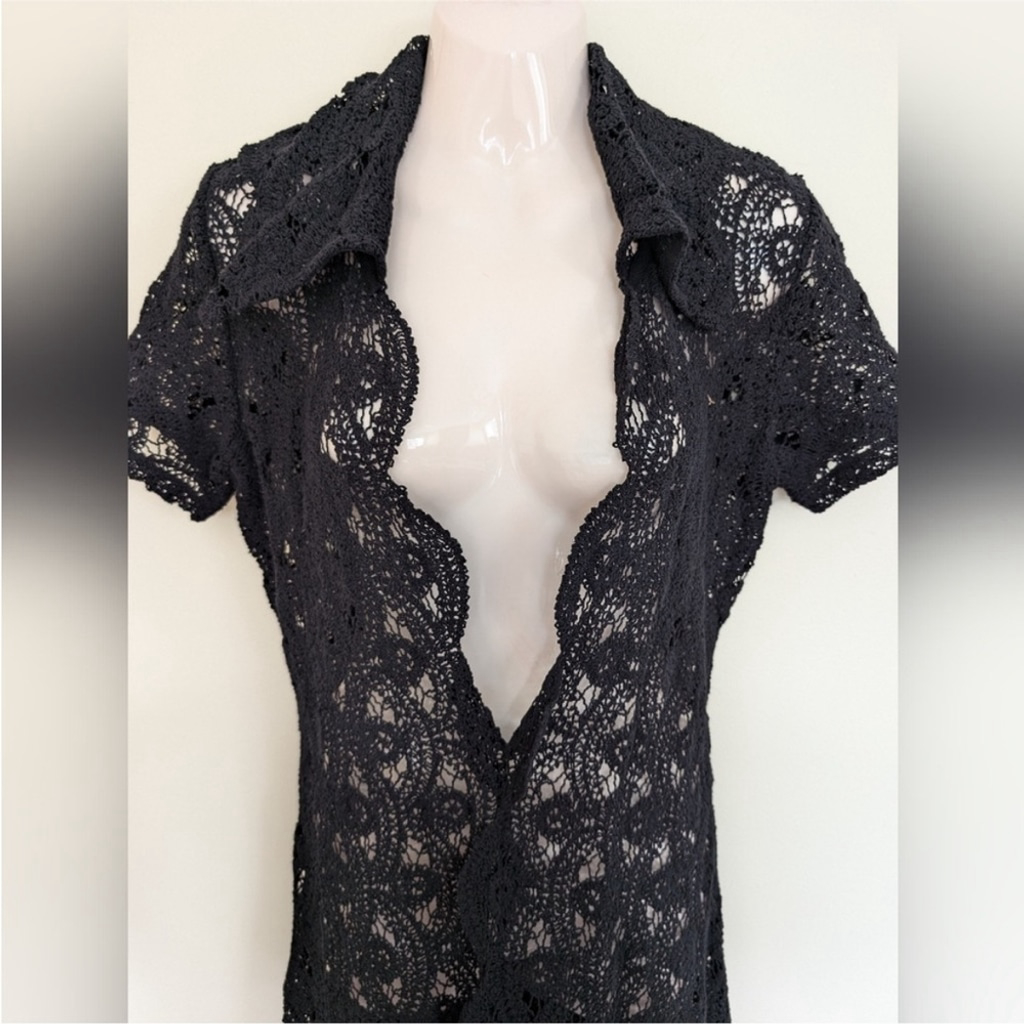 Nwt Beaufille Black Crochet Ellis Dress Size Xl — image 6 of 8